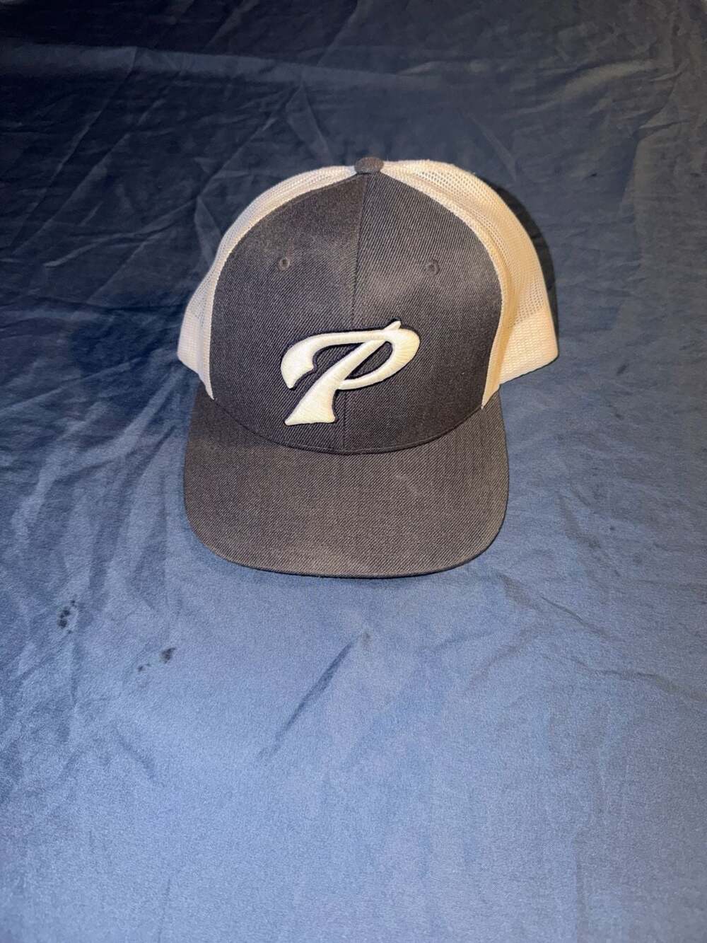Richardson 511 Trucker Snapback Hat Black White Embroidered P Logo One Size